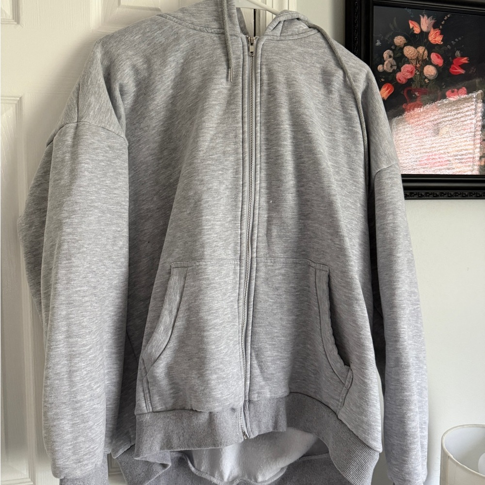 Gray Zip-Up Hoodie